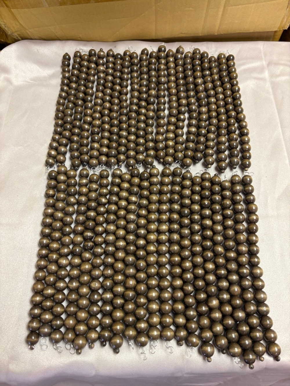 Natural Dark Wooden Bead Strands – Bundle of 40